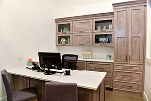 White oak office cabinetry