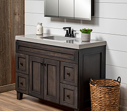 Bertch Vanities – Portland Style, Cherry wood with Shale color / finish.